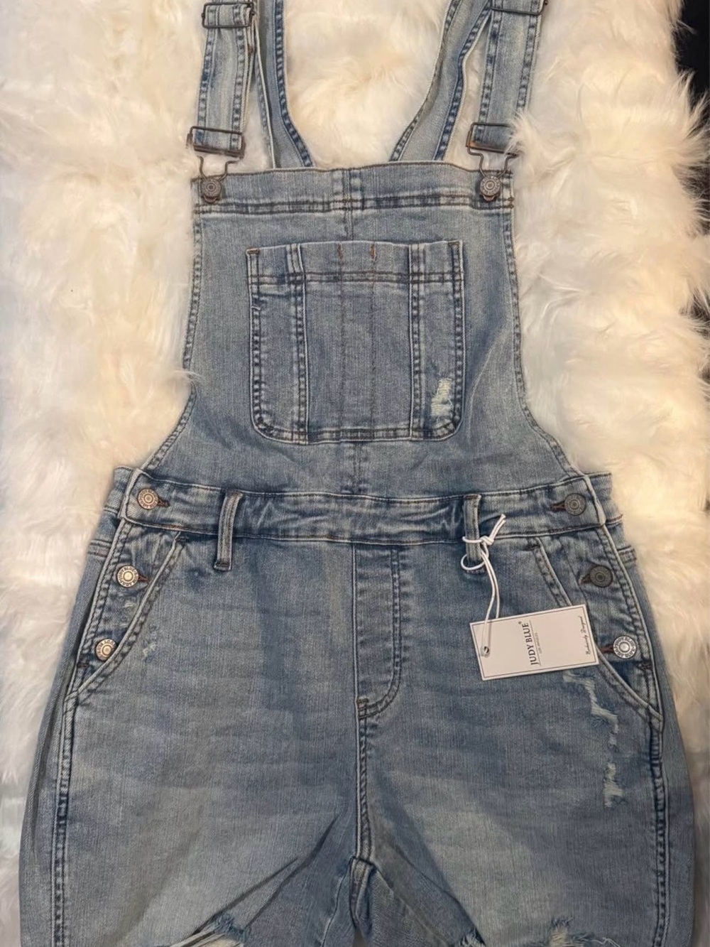 Judy Blue Light Wash Denim Short Overalls